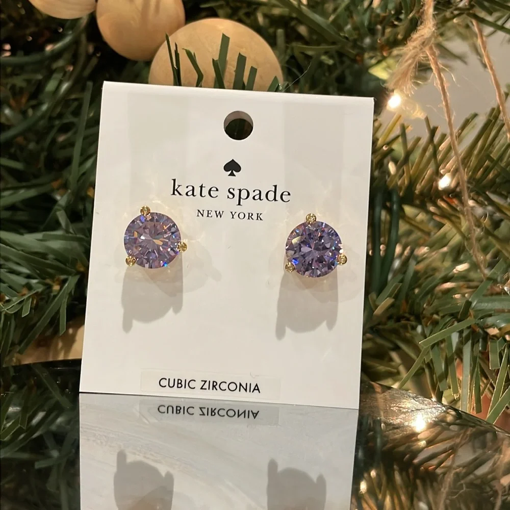 NWT Kate Spade Rise and Shine Stud in Light Amethyst